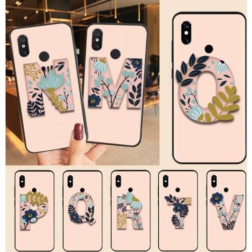 Initials Name letter customize Phone Case For Xiaomi Redmi note 7 8 9 t max3 s 10 pro lite Luxury brand shell funda coque