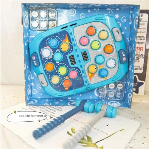 Electric coin-operated double to play ground mouse Planet big battle parent-child interactive sound and light scoring toys