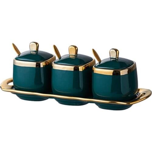 Salt And Pepper Ceramic Jars For Spices Salt Shaker Seasoning Bottle Kitchen Gadget Sets Condiment Packaging Container