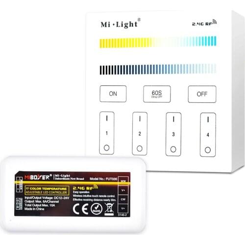 Milight B2/FUT035 4 Zone Touch LED Panel with 4 zone Wireless controller for CCT LED Strip