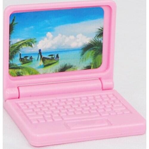 Doll house Laptop Miniature Living Room Accessory Role Play Game Furniture Gift Pretend Play House Toddler Girl Playset