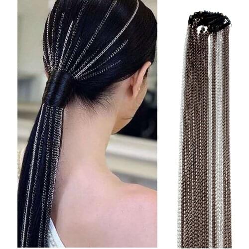 Fashionable and versatile hair accessories thick and thin chains trend personality hairstyle hairband temperament female