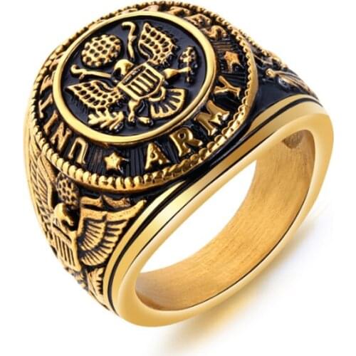 Male Fate Love United States Army Eagle Ring Stainless Steel War Original Punk Fantastic Ring For Men Jewelry Gifts Stylish