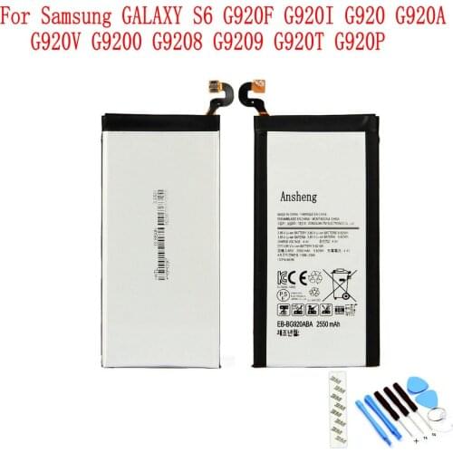 Ansheng Original EB-BG920ABE 2550mAh Battery For Samsung Galaxy S6 G920F G920I G920 G920A G920V G9200 G9208 G9209 G920T G920P