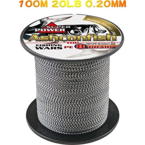 Mix color Black&white cross-woven fishing cord 100M 8strands braided line fishing 6-300LB super new pe fiber saltwater spot line