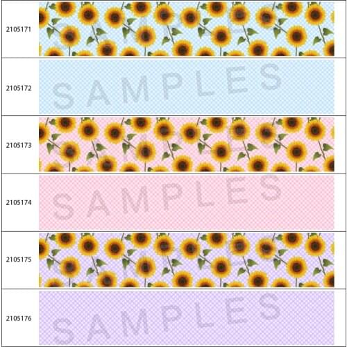 Sunflower Pattern Grosgrain Satin Tape Ribbons 10yards DIY Handmade Accessories Decoration