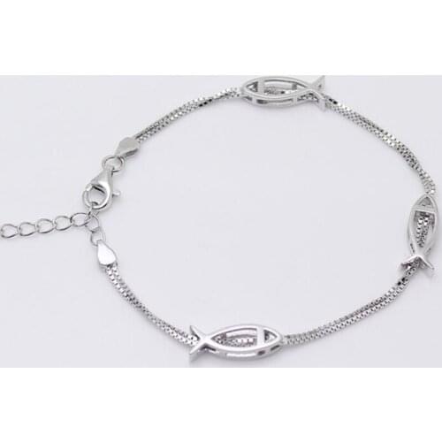Hollow Fish Cute Sweet Simple Gift 925 Sterling Silver Temperament Female Trendy Resizable Bracelets SBR047