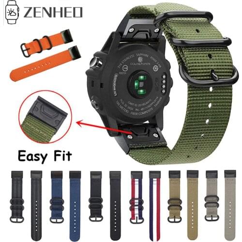 20/22/26mm Nylon Strap Watchband for Garmin Fenix 5 5X 5S Plus/Fenix 6 6S 6X /3 HR/Forerunner 935 Smart Bracelet Easy Fit Band