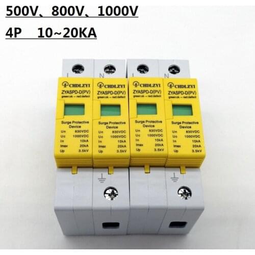 SPD 500V 800V 1000V 4 P 10 ~ 20KA Surge Schutz Gerät Ableiter Niedrigen Spannung Haus 3 pole Surge Protector blitzschutz