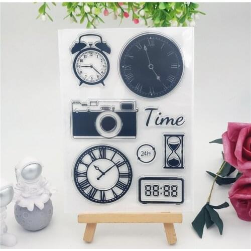 11x16CM clock camera Transparent Seal Clear Stamps Silicone Seal Roller Stamps DIY Scrapbook Album / Card Production Easter