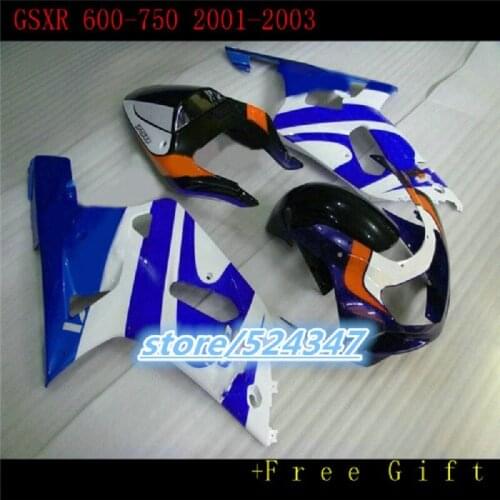 Body For SUZUKI GSXR 600 750 CC GSXR600 2001 2002 2003 GSXR750 GSX-R600 01 03 GSXR-600 K1 01 02 03 multicolor Fairing