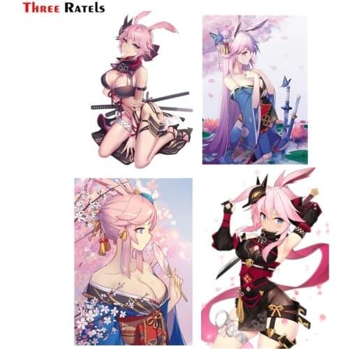 Three Ratels FC927 Yae Sakura Honkai Impact 3 Anime Girl Car Windshield Sticker Helmet Decal