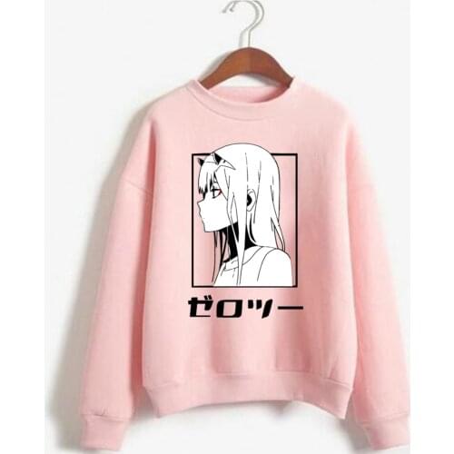 Kawaii Hoodie Darling in the Franxx Zero Two Pullovers Tops Loose Long Sleeves Autumn Man Clothes