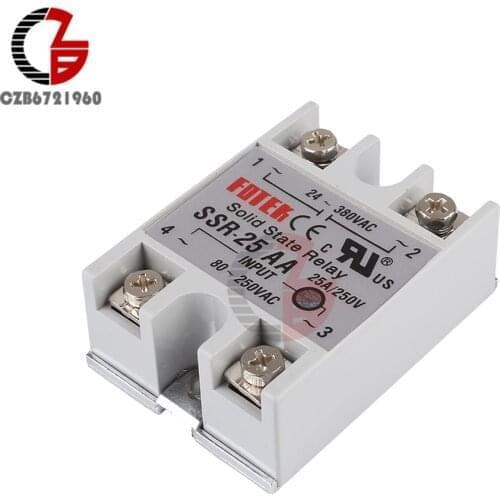 Solid State Relay SSR-10AA SSR-25AA SSR-40AA SSR-60AA AC 24V-380V 80-250V SSR-10AA 25AA 40AA 60AA 10A 25A 40A 60A Relay Module