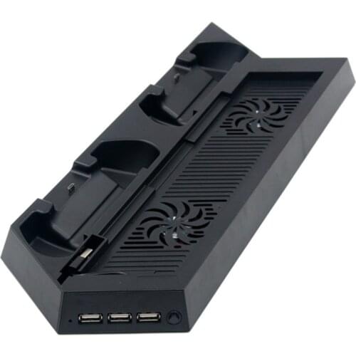 Vertical Bracket, Used for PS4 Handle, with Cooling Fan, Used for PS4 Console Accessory Console, 3 HUB Port