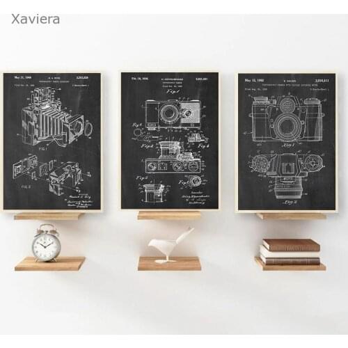 Retro Art Posters and Prints Antique Camera Black and White Vintage Canvas Painting On The Wall Home Decor Living Room Frameless