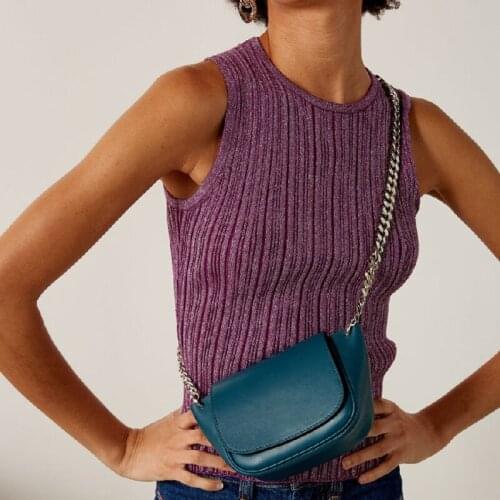 Vintage Women Bag Wide Chain Messenger Shoulder Handbag Female Crossbody Bolsas PU Leather Phone Bag