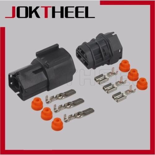 1-20 sets 6.3mm 3 pin way male female waterproof auto connector Excavator accelerator motor plug 7222-6234-40 7123-6234-40