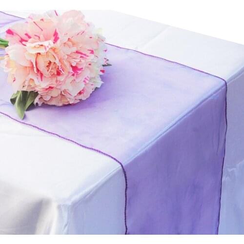 1pcs 30 x 275cm Organza Table Runner Table Cover Chair Bow Swag For Birthday Wedding Banquet Party Table Decoration Supply