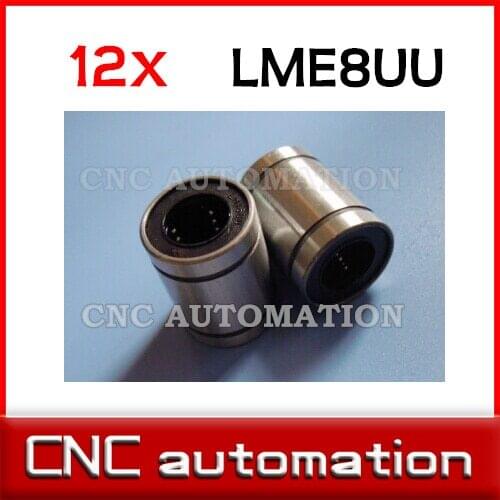 12pcs LME8UU Linear Bushing CNC Linear Bearings 8X16X25mm for 8mm shaft rail