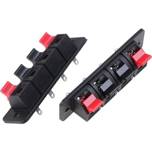 2 Pcs 4 Positions Connector Terminal Push In Jack Spring Load Audio Speaker Terminals Breadboard Clip