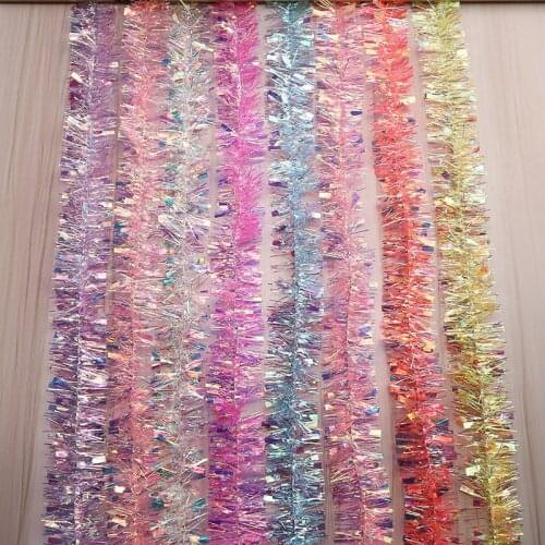5Pcs Rainbow Film Strips Garland Christmas Decoration Wave Strips Wedding Party Venue Atmosphere Holiday Festival Supplies