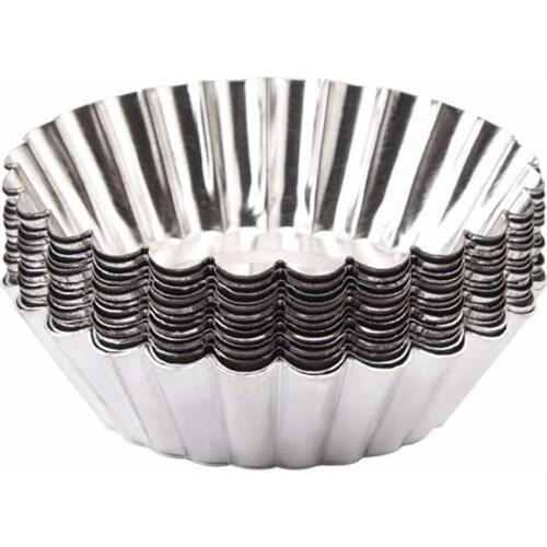 50PCS Aluminum Mold Cake Jelly Cookie Lined Mould Tin Baking Tools Disposable Egg Tart Mould Cake Cup Mould Spot Straight Hair