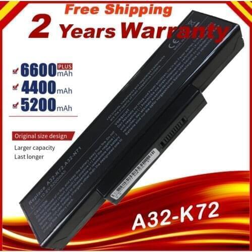 HSW 6Cells Laptop Battery For ASUS A32-K72 A72 A72D A72DR A72F A72J A72JK A72JR K72 K72D K72DR K72DY K72F K72J K72JA bateria