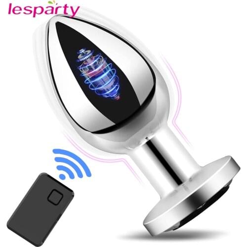 Stainless Steel Anal Vibrators For Men Prostate Masturbator Erotic Massager for Men Butt Plug Dildos Remote Control Anal Sex Toy