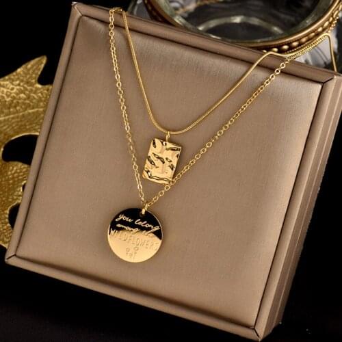 Titanium steel fadeless can be worn separately double necklace simple niche design cold wind INS temperament collarbone chain