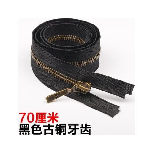 Free shipping 3pcs/lot 70cm black cloth bronze teeth zipper 5# copper zipper jacket zipper coat down jacket zipper