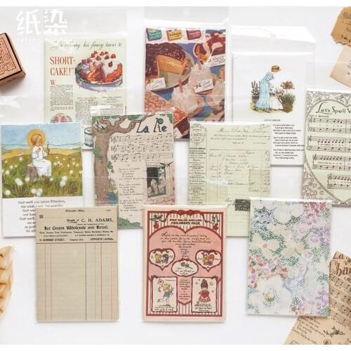 50 Sheets/Pack Vintage Memo Pads Retro Sticky Notes DIY Scrapbooking Journal Diary Decoration Notepad Paper School Stationery