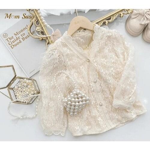 Baby Girl Princess Lace Cardigan Infant Toddle Girl Floral Mesh Coat Outwear Party Birthday Dress Top Clothes Spring Autumn 1-7Y