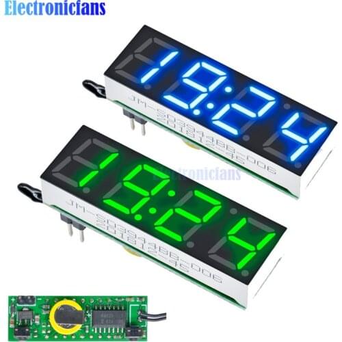DS3231SN Digital Time Clock Temperature Voltage Module DIY Time/Thermometer/Voltmeter 3 In 1 Green LED Display 5-30V Blue/Green