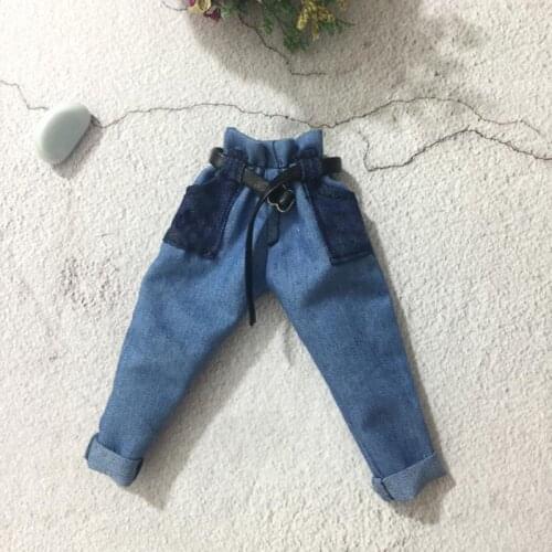 New Handmade Doll Blyth Clothes Denim Pant and long Sleeve T-shirt for Barbies,ob24,azone,Blyth Jeans Doll Clothing Accessories