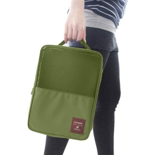 Fadish Portable Women Travel Shoe Organizers 3 Compartments Waterproof Men Shoe Bag