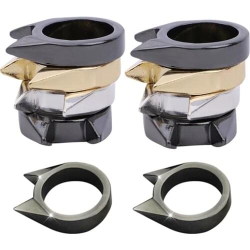 10PCS Creative Cat Ear Rings Self Defense Rings Window Breaker For Women Men Outdoor Self Defense Window Breaker (Random Color)