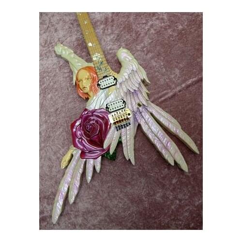 Fashion personality pure handmade Angel electric guitar, home package