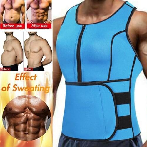 Men Waist Trainer Corset Sauna Neoprene Body Shaper Tank Top Tummy Fat Burner Slimming Sweat Vest Weight Loss Faja Shapewear