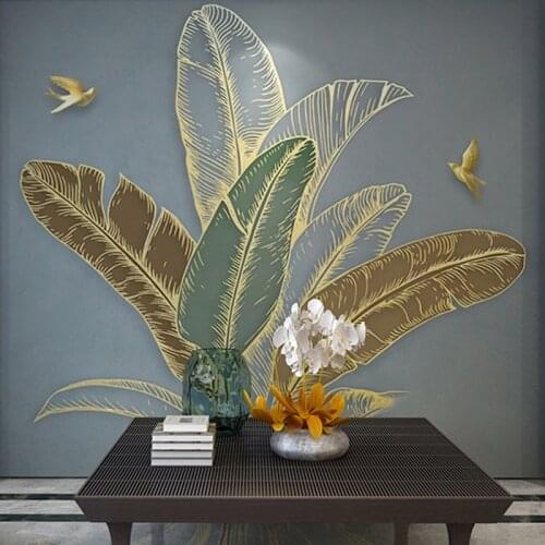 Custom 3D Mural Wallpaper Banana Leaf Wall Painting Living Room Dining Room Bedroom TV Background Wall Papers Home Decor Modern