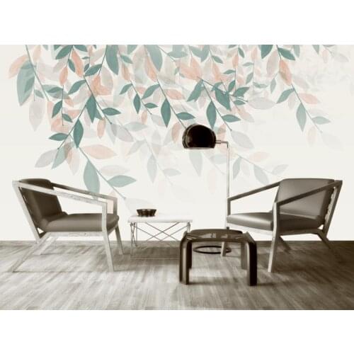 Custom wallpaper plant watercolor leaf mural Nordic hanging branches leaf TV background wall mural home decoration 3d wallpaper