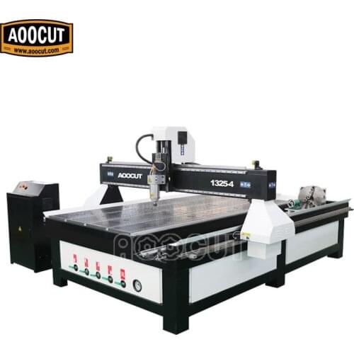 Jinan homemade Newest model factory on sale Aoocut 1325 cnc router 4 axis with vacuum table