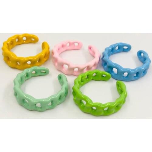 New Ins Trendy Creative Simple Colorful Love Rings Double Layer Vintage Heart Couple Rings For Women Fashion Jewelry