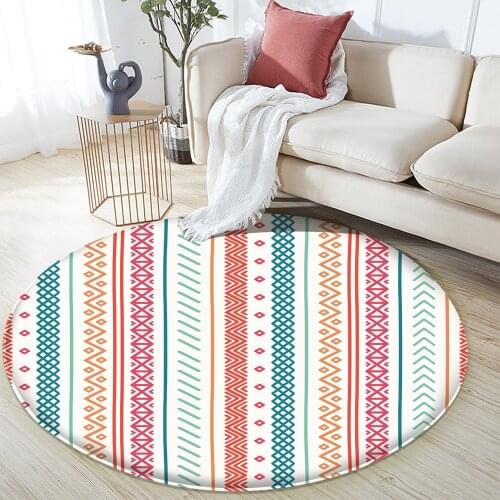 New Rainbow Printed Carpet Bohemian Carpet Printed Flannel NonSlip Rug Room Floor For Living Room Bedroom Home Decorative Crapet