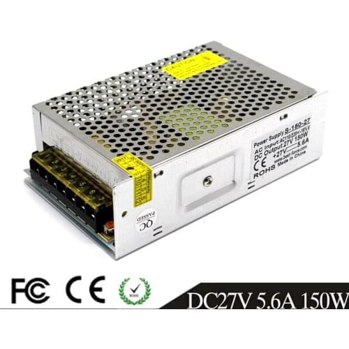 Single Output Small Volume 150W 5.6A 27V DC Power Supply Switch Transformers AC110V 220V TO DC27V SMPS for Led Light Stepper CNC