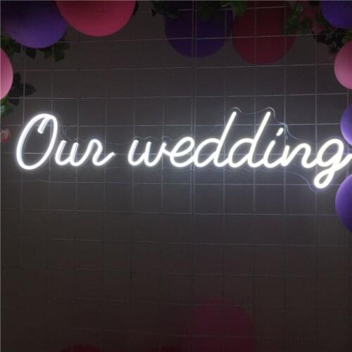Custom Neon Sign Our Wedding Lights Decoration Wall Mural Bridal gift Led Lamp For Room Party Bar Personalized Decorative Flex