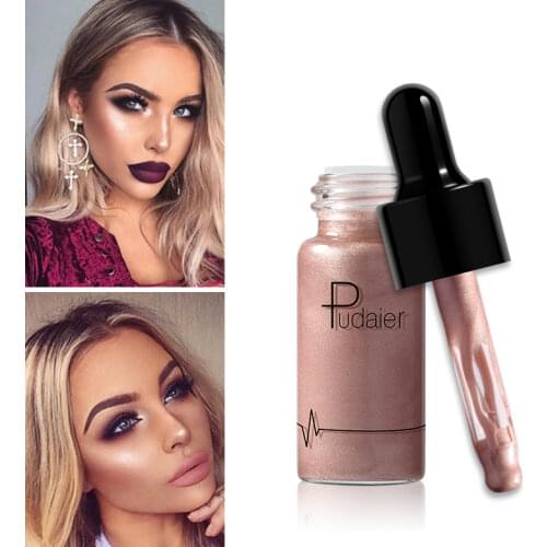 Pudaier Face Makeup Liquid Glitter Blusher Women Makeup Bronzer Cream Pink Peach Blush Cheek Contour Brighten Rouge Highlighter