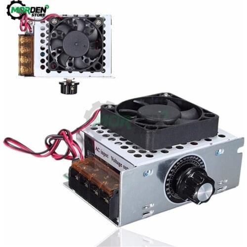AC 110-220V 4000W SCR Voltage Regulator Dimming Dimmers Motor Speed Controller Electronic Motor Controller Module with Shell Fan