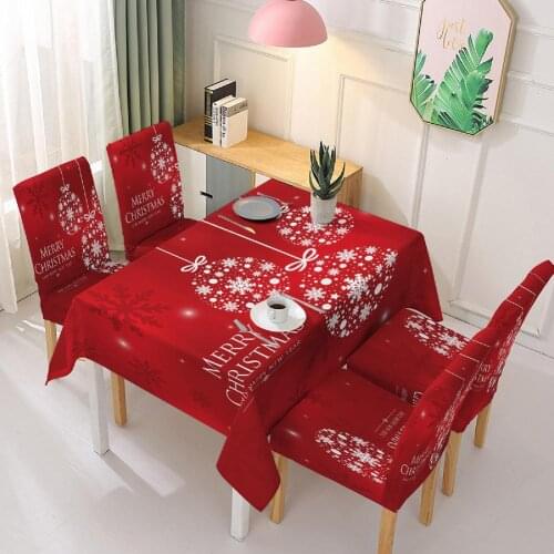 Christmas Home Decoration Table Cloth Christmas Theme Design Non-Fading Cloth Wedding Party Chair Cover for Dinning Room