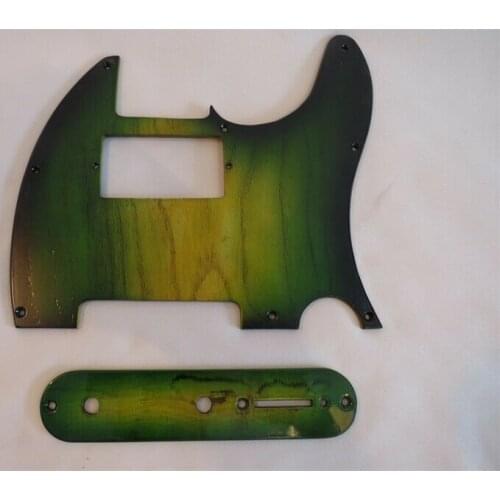 Hand-made brown color Ailanthus wood Telecaster Guitar Tele Pickguard Set #4877